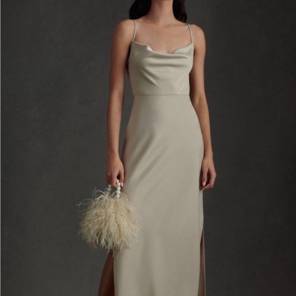 BHLDN Green Sleeveless Spaghetti Strap Gown - Picture 1 of 8